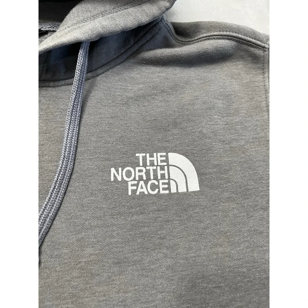The North Face Hooded Men XL Gray Fleece Graphic Box Logo Sweatshirt Outdoor